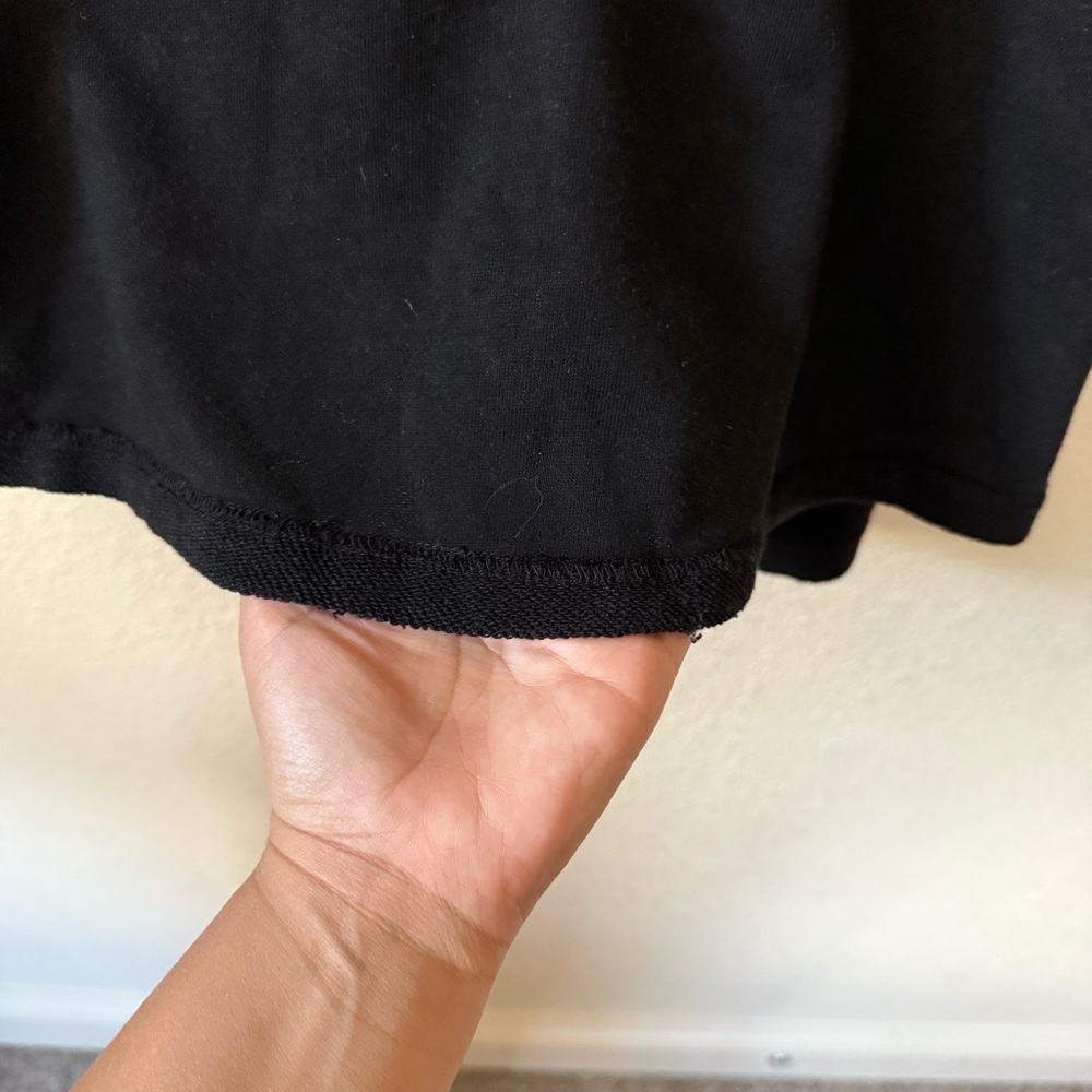 POL Black Thick Knit Hooded 3/4 Quarter Sleeve Sweatshirt Medium - Picture 5 of 11